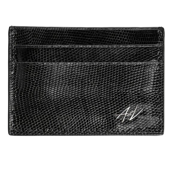 Modern Lizard Slim Wallet – Elegant Design - Lacquer Black - Picture 1 of 4